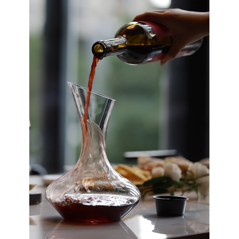 Elegant Hand-Blown Cabernet Wine Decanter/Carafe | 41 FL Oz (1212