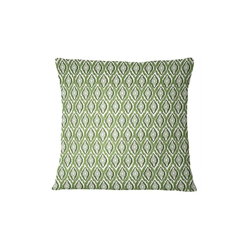 S4Sassy Ikat Print Olive Green 2 Pcs Cotton Poplin Cushion