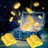 CHUANGOU Pack of 2 Plastic Gold Bars, Decorative Gold Bars,