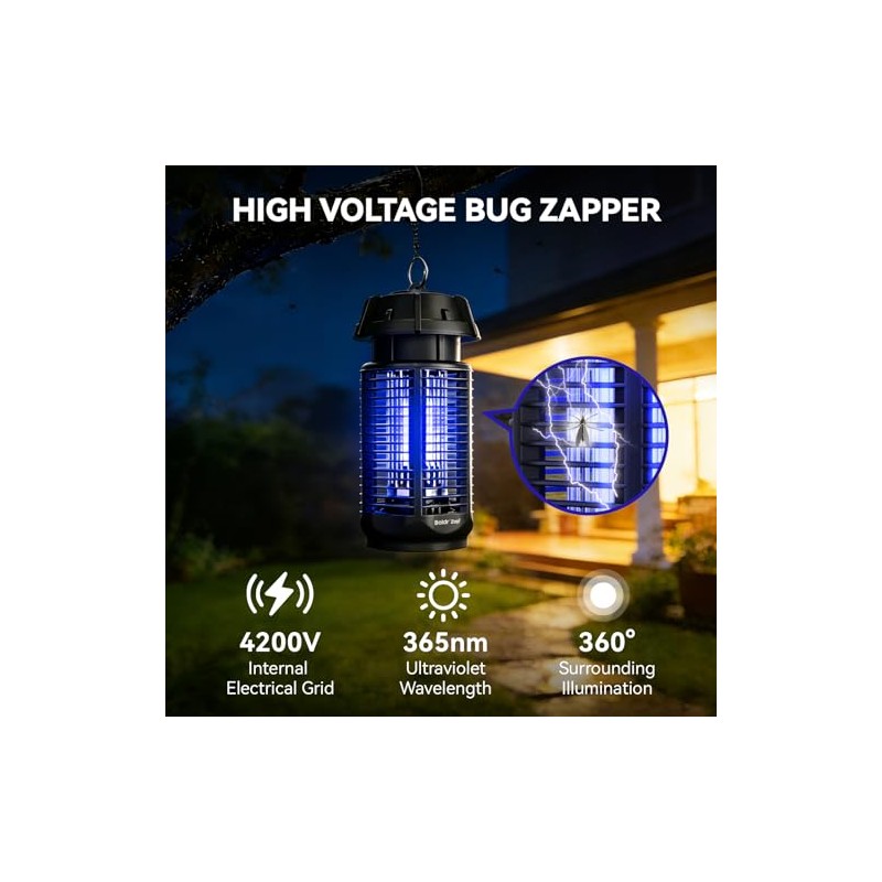 Electric Bug Zapper for Outdoor & Indoor, Mosquito Zapper 4200V