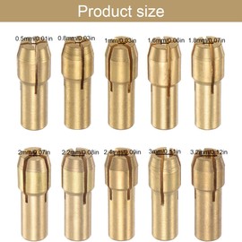 QIBZI Drill Chuck Precision Brass Drill Chuck 0.5-3.2mm Brass Drill Chuck for Rotary Tool Pickup Grinding Electric Drill Holder (Pack of 20)