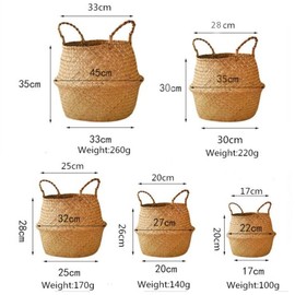 Cocochie Pot Cover, Stylish, No. 5, 6, 7, 8, 9, Basket, Storage, Basket, Foldable, Pot, Straw Basket, Pattern, Black (S)