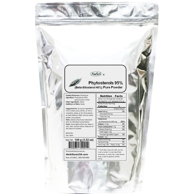 NuSci Phytosterol Beta-Sitosterol Pure Powder (500 g (1.1 Lb))