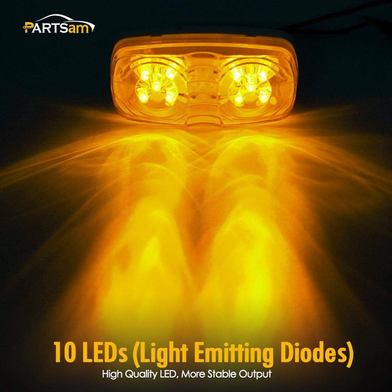 Partsam 14x Red/Amber Double Bullseye led Light Side Marker Clearance