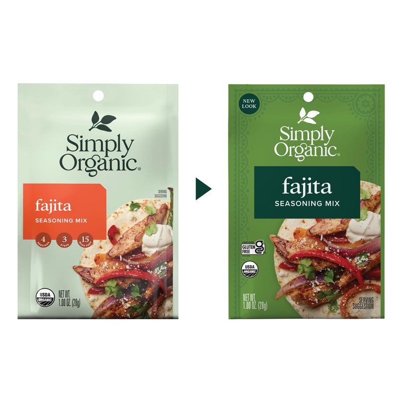 Simply Organic Fajita Seasoning Mix, 1 oz, Pack of 12