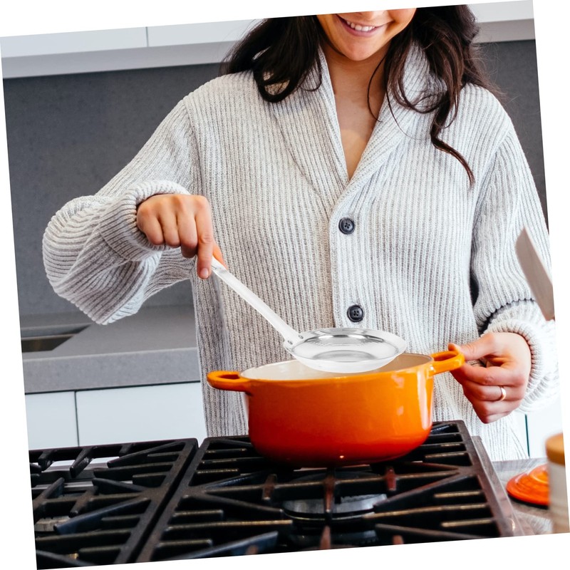 BIUDECO 1pc Stainless Steel Filter Spoon Oil Strainer for Kitchen