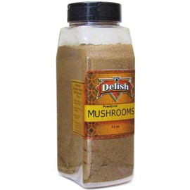Ground Dried Mushroom Powder by Its Delish, Large 13 Oz Jar | Dark Chilean Dehydrated and Ground Mushrooms for Cooking and Flavoring