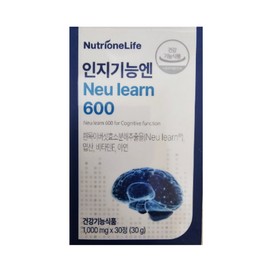 Nutrione Cognitive Function N Neuron 600 White Ear Mushroom Enzymatic Decomposition 1000mg 30 Tablets Folic Acid Zinc / 뉴트리원 인지기능엔뉴런600 흰목이버섯 효소분해 1000mg 30정 엽산 아연