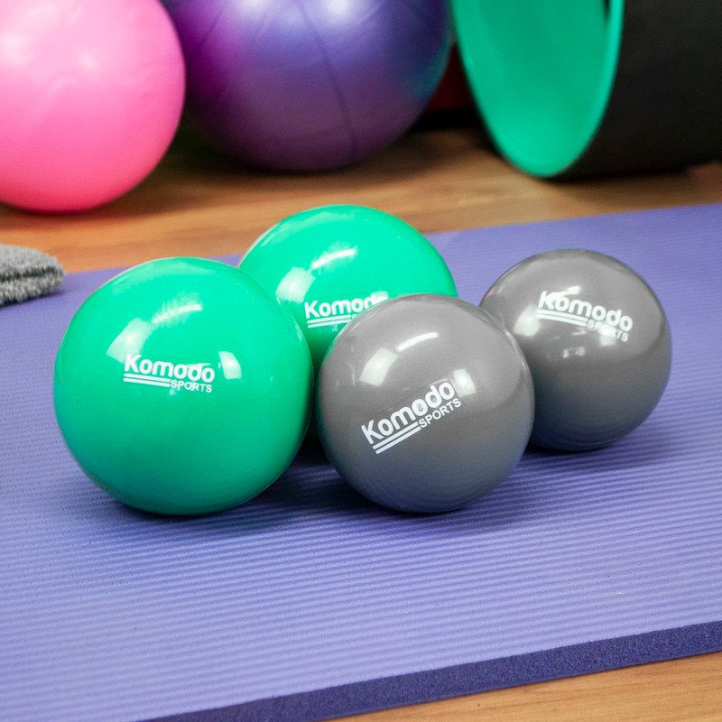 Komodo Weighted Toning Balls - Soft Pilates Yoga Training Pair