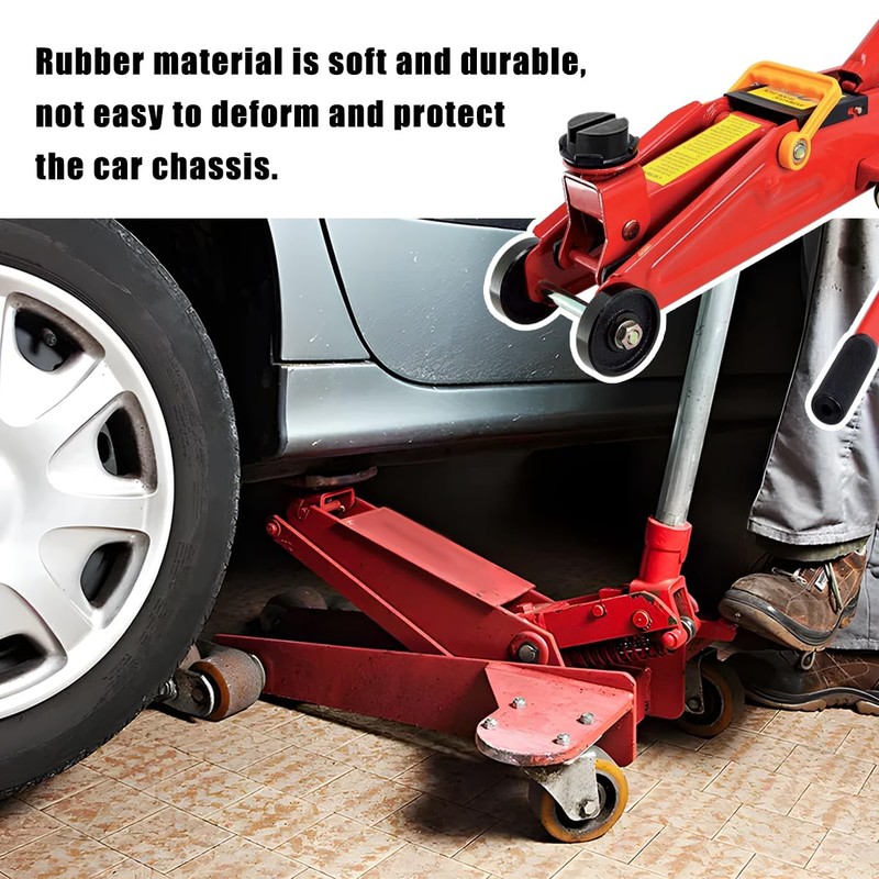 Gasedin 2 PCS Rubber Jack Pads, Universal Heavy-Duty Slotted Floor