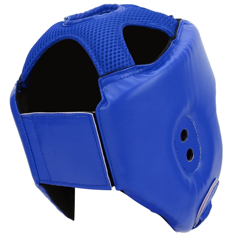 Boxing Helmet PU Leather Adjustable Head Guard Sanda Kickboxing Training