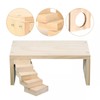 AIMALL Wooden Hamster Platform with Stairs Small Animal Hideout House