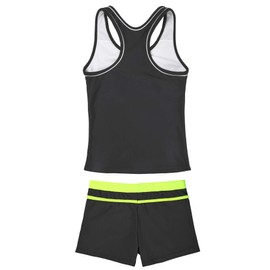 JerrisApparel - Traje de baño de dos piezas para niñas pequeñas, Gris oscuro, 5-6 Años