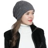 DonDon Women's Slouch Winter Beanie Hat Lined with Star Print