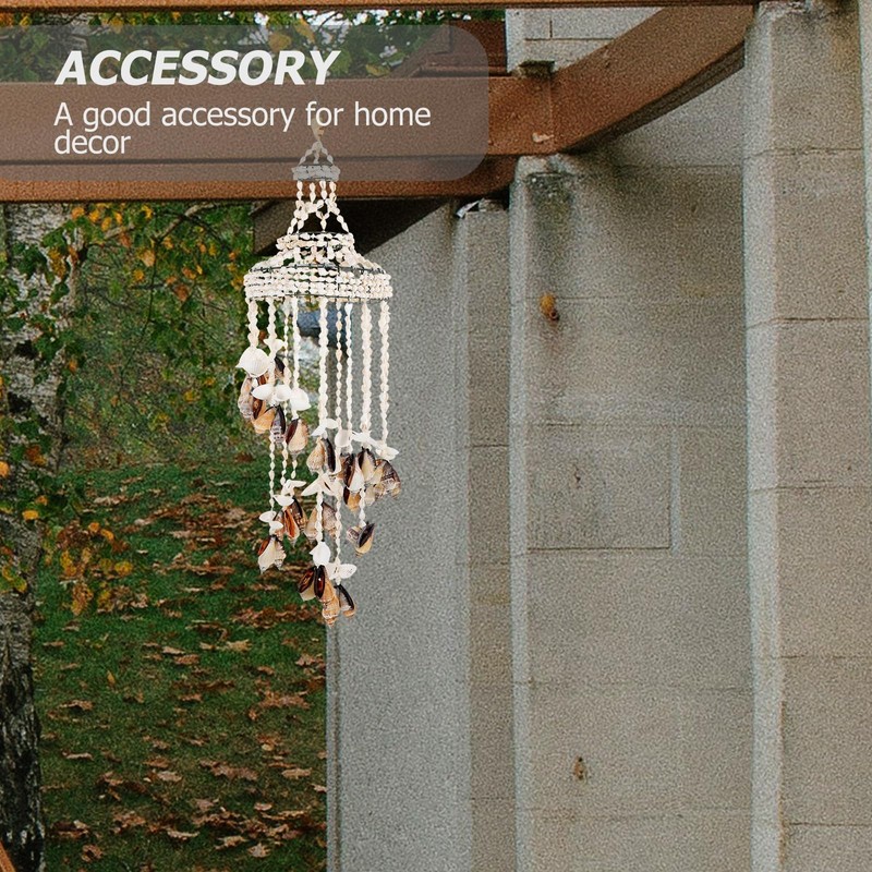 Veemoon Hanging Shell Wind Chime, Decorative Ocean Ring Chime Outdoor