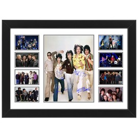 AllStarMedia The Rolling Stones Autograph Collage Poster Print - Artwork for Music Lovers - Limited Edition Print, Wall Decor for Office Home and Studio, Fans, (Framed, A4 (12x8-30x20cm))