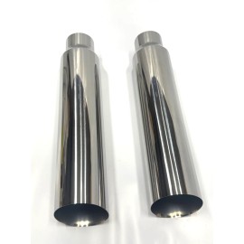 Gearhead Performance 18 " Long Exhaust Tip Angle Cut 2 1/2 inch Inlet 4 in Outlet Stainless Polished