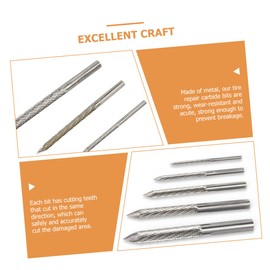 SUPVOX 3sets Drill Reamer Bit for Tire Repair Tungsten Carbide Bits Metal Tool for Quick Auto Repairs Cars Trucks and Motorcycles
