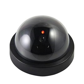 BW Tech Traders - Dummy Camera, Home Security Fake Camera Imitation Dummy Security Camera Dome With Flashing LED Light (Black - Pack of 2)