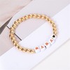 14K Gold Plated Beaded Bracelets Letter Stretch Dainty Stackable Bracelet