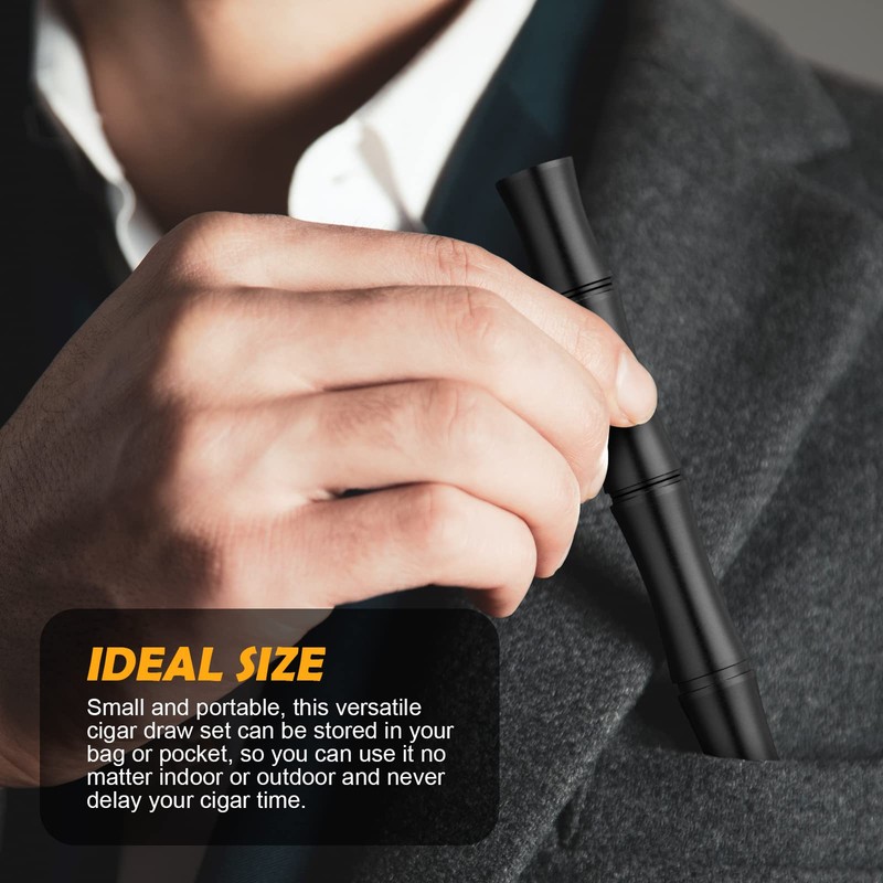 TISFA Cigar Draw Enhancer Tool, 3-in-1 Cigar Punch Set with