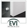 EVI Herrajes Selbstklebender Türstopper, Edelstahl, Weiß Lackiert, Weißer Gummi, Ref.