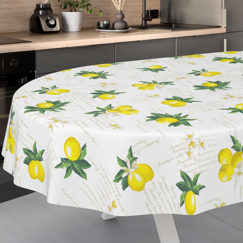 ANRO Oilcloth Tablecloth Washable Wax Tablecloth Garden Tablecloth Round Oval