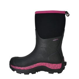 Dryshod Womens Arctic Storm Extreme-Cold Conditions Winter Mid Boot Black/Cranberry 10