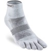 Injinji Run Lightweight Mini Crew Socks White/Grey Shoe Size L