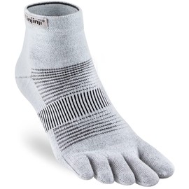 Injinji Run Lightweight Mini Crew Socks White/Grey Shoe Size L | EU 44.5-47 2021 Running Socks, gray