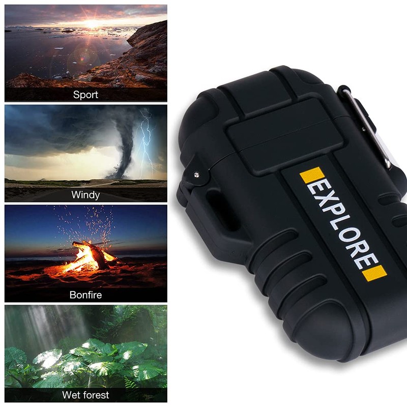 LcFun Electric Plasma Lighter - Windproof, Waterproof, USB Rechargeable with