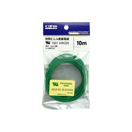 Kyowa Harmonet UL1007 AWG26 Heat Resistant Vinyl Insulated Wire, 32.8 ft (10 m), Green