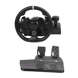 Volante con Pedales Y Palanca de Cambios, Rotación de 270 , Volante de Juego de Carreras para GTA, Volante de Vibración USB 7 en 1 para, para para... 