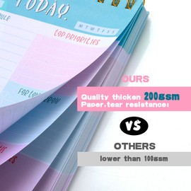 cobee Daily To Do List Notepads, 200gsm Thick To Do Daily Planner Notepad To Do Checklist Notebook Undated Tasks Checklist Organizer Classroom Office Supplies 50 Sheets