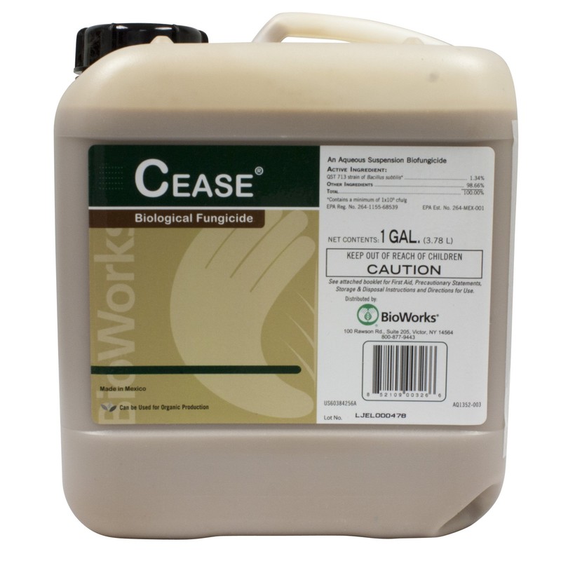 Cease Foliar Disease Control/Microbial Fungicide and Bactericide, OMRI Listed, NOP-Approved