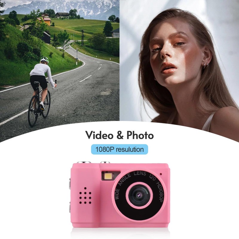 Mini Digital Camera with LCD Screen LED Flash 1080P Full