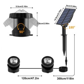 CORESLUX Solar Pond Lighting with RGB Colour Changing, IP68 Waterproof Underwater Lighting, Dive Spotlight & Pond Lights with Auto On/Off, Garden Lighting for Garden, Patio, Tree