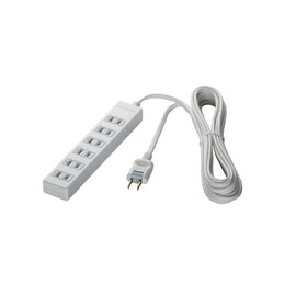Buffalo BUFFALO BSTAPSG2620WH 2-Pin Power Tap, 6 Count, Lightning Surge Guard, 2 Meters, White