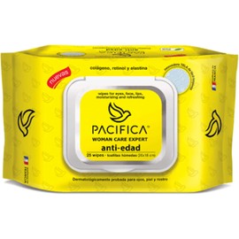 Pacifica Toallitas Desmaquillantes Anti Edad, Con Colágeno, Retinol y Elastina, 75 Toallas (3 Paquetes de 25 Piezas c/u)