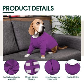 Kuoser Dog Surgery Suit Female Spay, Dog Recovery Sleeves for Front Legs, Prevent Licking Recovery Suit for Dogs, Pet Surgical Suit Dog Onesie, Dog Elbow Protector for Leg Injuries and Joint Pain