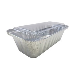 KitchenDance - Pan desechable de aluminio con tapas de plástico, charola para hornear de papel de aluminio de 2 libras, sartenes de aluminio antiadherentes, perfectas para hornear, cocinar y preparar alimentos, 1850P (plata, 25)