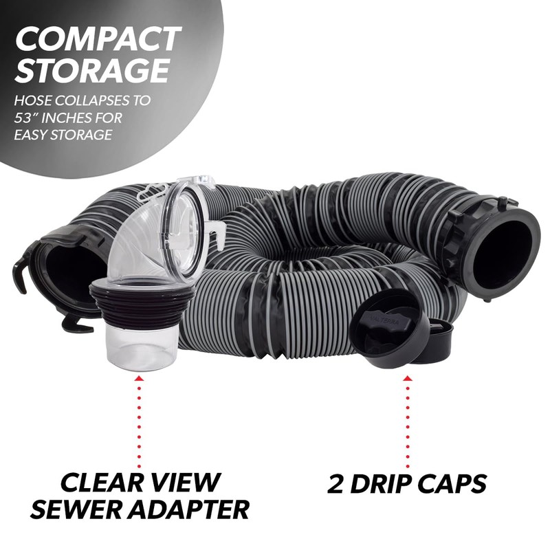 Valterra Silverback™ 15-Foot RV Sewer Hose Kit, Universal Sewer Hose