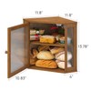 viewcare Corner Bread Box for Kitchen Counter, Bamboo Wood Large