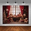AIBIIN 7x5ft Christmas Photography Background Winter Window Glitter Xmas Tree