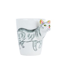 Servette Home 3D Cat Coffee Mugs - White Cat Cup