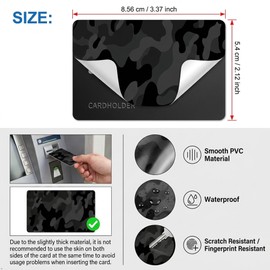 Pack of 4 Black camo Credit Card Stickers, Suitable for Credit Cards