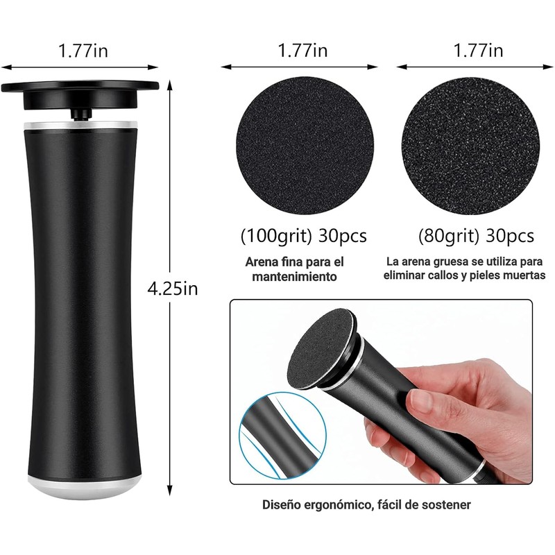 Lima para Pies,con Velocidad Regulable y 60 Discos de Papel