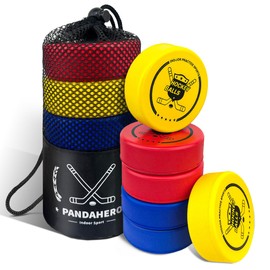 Pandahero Soft Foam Hockey Pucks Gifts for Kids - Set of 6 Indoor Knee Hockey Pucks - Toddler Stocking Stuffers - Ideal Hockey Gifts for Boys 8-12
