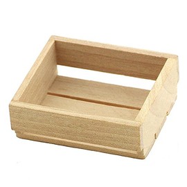MyTinyWorld 2 x Dolls House Miniature Small Wood Crate With Large Slats