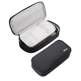 Yokuma Pencil Case, Large Capacity Pencil Pouch, Beautiful Zipper Pencil Box, Back to School Supplies, College Students, Kids, Teens and Adults, Purple, Pencil Case, Black